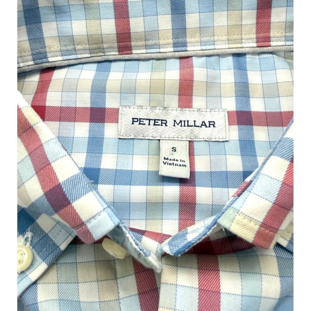 Peter Millar NWT Crown Lite Walker Sport Shirt Cotton Stretch Plaid Check Size S - Picture 5 of 9